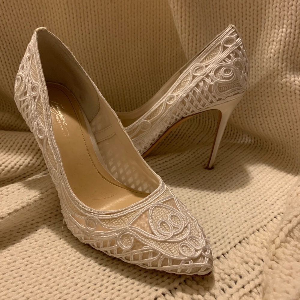 White Lace Pumps